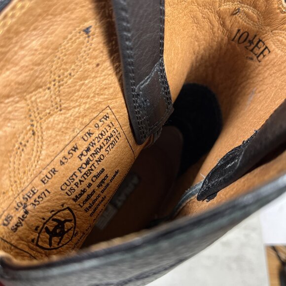 Ariat Heritage Roper Western Cowboy Boots - Men's Size 10.5 EE Wide - Black - Picture 8 of 8